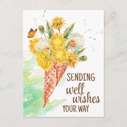 Paardenbloem gelukwensen briefkaart (Voorkant)