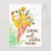 Paardenbloem goede wensen briefkaart (Voorkant)