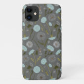 Paardenbloem grijs blauw bloemmotief Case-Mate iPhone case (Achterkant)