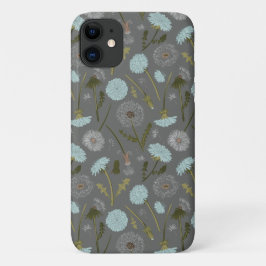 Paardenbloem grijs blauw bloemmotief Case-Mate iPhone case