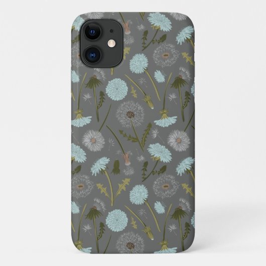 Paardenbloem grijs blauw bloemmotief Case-Mate iPhone case (Achterkant)