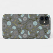 Paardenbloem grijs blauw bloemmotief Case-Mate iPhone case (Achterkant (horizontaal))