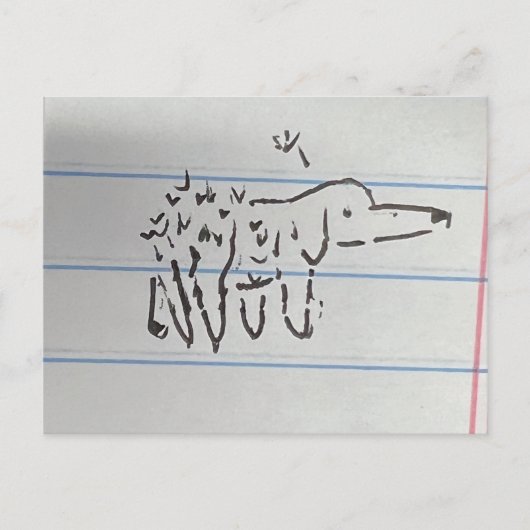 Paardenbloem hond briefkaart (Voorkant)