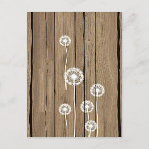 Paardenbloem Hout Landelijk Patroon Briefkaart