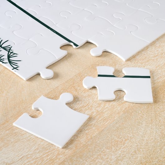 Paardenbloem in de lente in mintblauw legpuzzel (Zijkant)