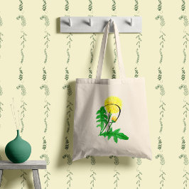 Paardenbloem in waterverf met je initiaal. tote bag