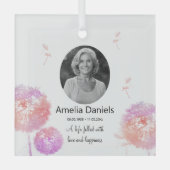  paardenbloem klok in liefdevolle herinnering glas ornament (Voorkant)