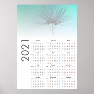 Paardenbloem klokken Kalender 2021 Poster