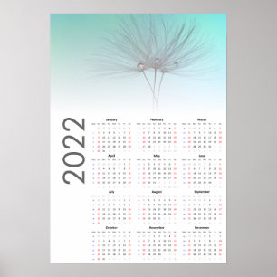Paardenbloem klokken Kalender 2022 Poster