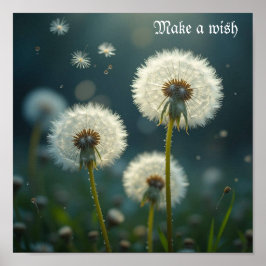 Paardenbloem Klokken Maak een Wens Poster