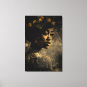 Paardenbloem Kroon Melanine Gloed Portret Canvas Afdruk
