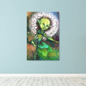 Paardenbloem Meisje en Vlinder Canvas Print Schild (Insitu (Houten vloer))