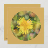 Paardenbloem met Kleurrijke Bokeh op Indisch Geel Feestdagenkaart (Voorkant / Achterkant)