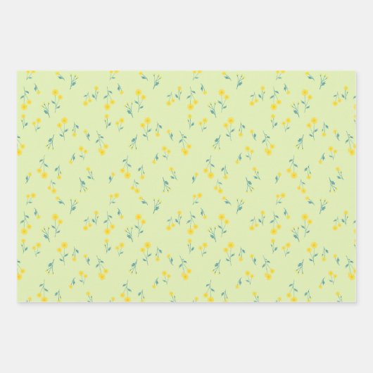 Paardenbloem minimalistisch floraal grillig gedoe  inpakpapier vel (Voorkant 3)