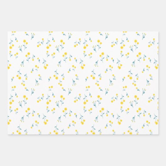 Paardenbloem minimalistisch floraal grillig gedoe  inpakpapier vel (Voorkant)