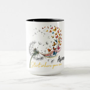 Paardenbloem naar Vlinder Ontwerp Mok