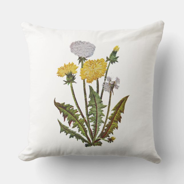 Paardenbloem nepborduur kussen (Voorkant)