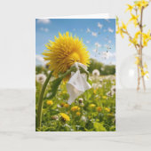 Paardenbloem Niezen Beterschap Kaart (Gele Bloem)