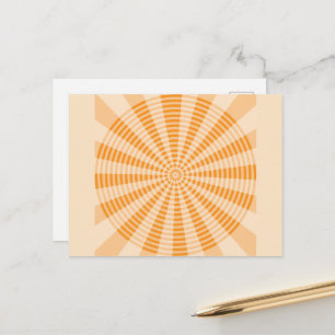Paardenbloem, Oranje Spiraal, Boho Abstracte Kunst Briefkaart