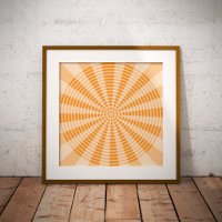 Paardenbloem, Oranje Spiraal, Boho Abstracte Kunst