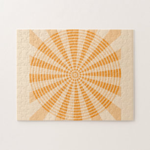 Paardenbloem, Oranje Spiraal, Boho Abstracte Kunst Legpuzzel