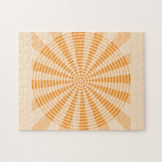 Paardenbloem, Oranje Spiraal, Boho Abstracte Kunst Legpuzzel (Horizontaal)