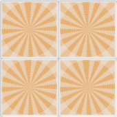 Paardenbloem, Oranje Spiraal, Boho Abstracte Kunst Sticker (Voorkant)