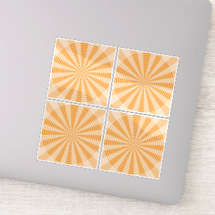 Paardenbloem, Oranje Spiraal, Boho Abstracte Kunst Sticker