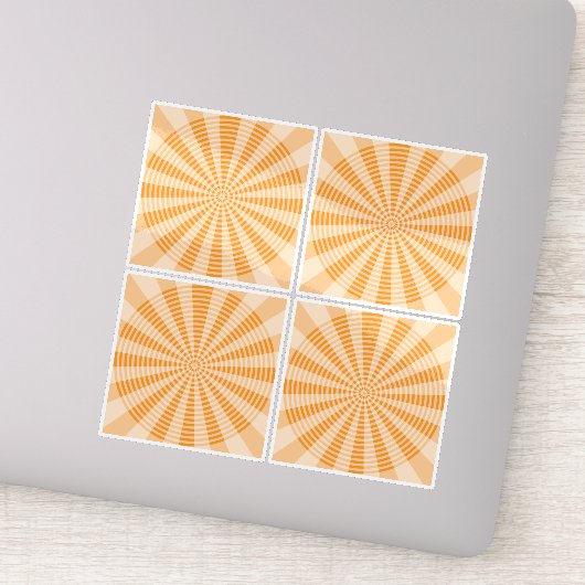 Paardenbloem, Oranje Spiraal, Boho Abstracte Kunst Sticker (Detail)