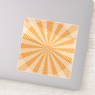 Paardenbloem, Oranje Spiraal, Boho Abstracte Kunst Sticker