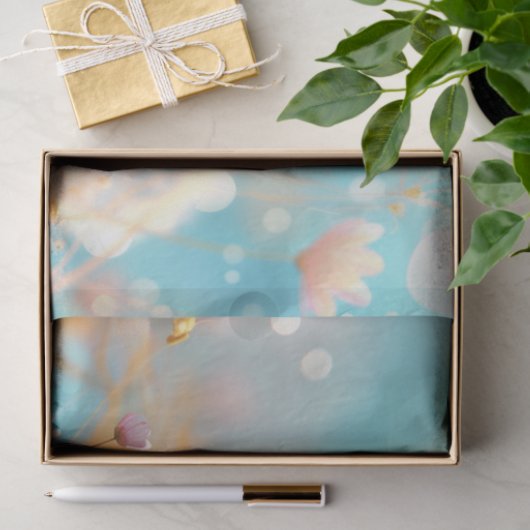 Paardenbloem Peach White Decoupage Tissuepapier (Geschenk)