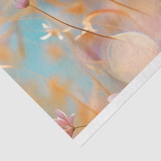 Paardenbloem Peach White Decoupage Tissuepapier (Detail)