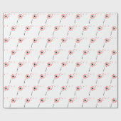 Paardenbloem rood hart zaden cadeaupapier (Vlak)