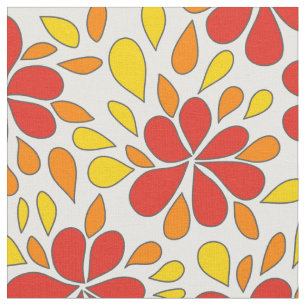 Paardenbloem Rood Oranje Geel Abstracte Bloem uit Stof