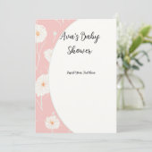 Paardenbloem Roze Platte Uitnodigingen (Staand voorkant)