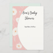 Paardenbloem Roze Platte Uitnodigingen (Voorkant / Achterkant)