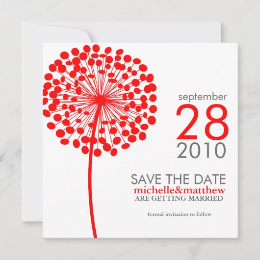 Paardenbloem Save the Date Aankondigingen (Voorkant)