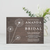 Paardenbloem schuur hout bruids douche uitnodiging (Staand voorkant)