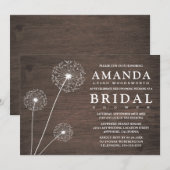 Paardenbloem schuur hout bruids douche uitnodiging (Voorkant / Achterkant)