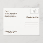 Paardenbloem schuur hout land opslaan de datum kaa aankondigingskaart (Achterkant)