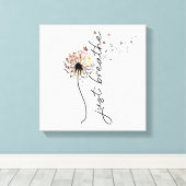 Paardenbloem Sunset Inspirerend Butterfly Canvas Afdruk (Insitu (Houten vloer))