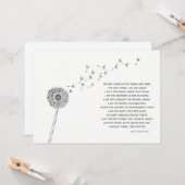 Paardenbloem Sympathie voor verlies Condoleances F Kaart (Voorkant / Achterkant in situ)