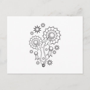 Paardenbloem Tatoeage Ontwerp Briefkaart