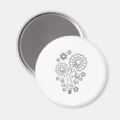 Paardenbloem Tatoeage Ontwerp Magneet (Voorkant / Achterkant)