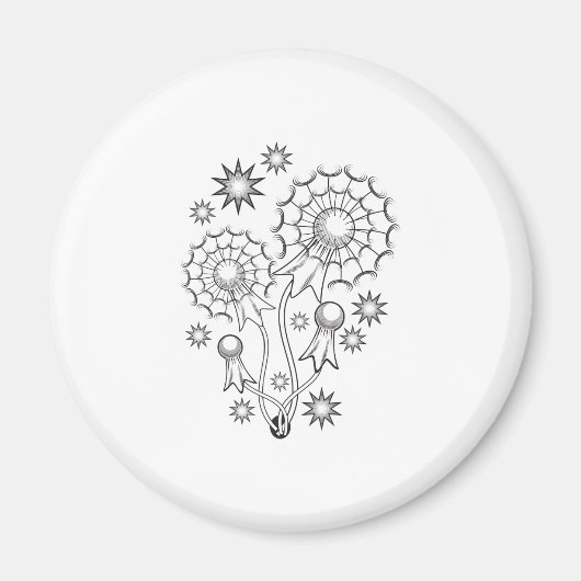 Paardenbloem Tatoeage Ontwerp Magneet (Voorkant)