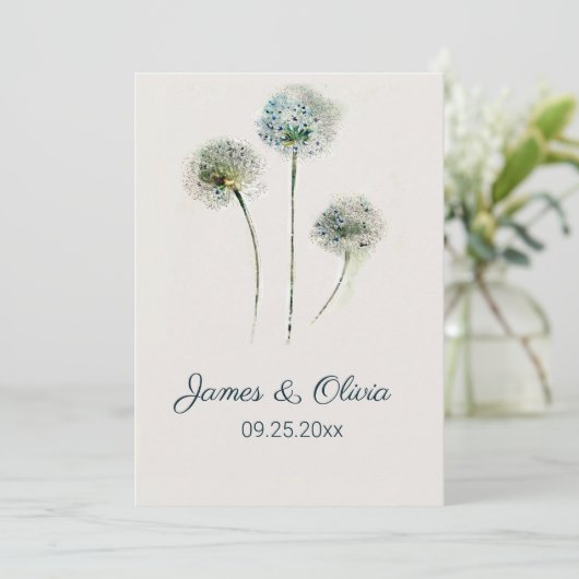 Paardenbloem Trouw Uitnodiging (Staand voorkant)