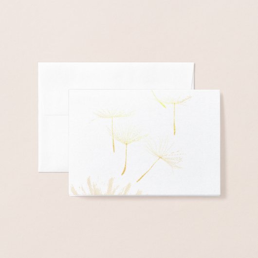 Paardenbloem Tufts in de vlucht Folie Kaarten (Voorkant met envelop)