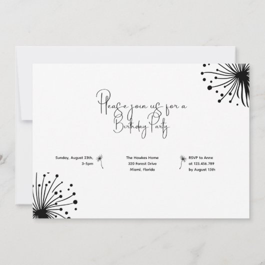 Paardenbloem tweede verjaardag kaart (Achterkant)