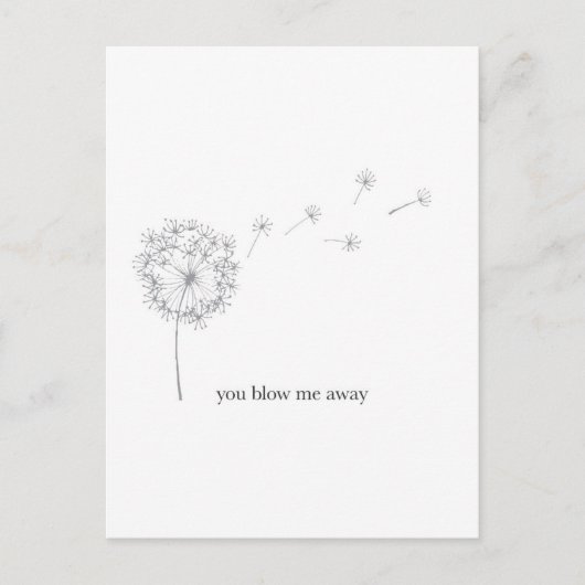 Paardenbloem Valentijnsdag geïllustreerde kaart (Voorkant)