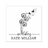 Paardenbloem & Vlinders Custom ex libris Zelfinktende Stempel (Design)